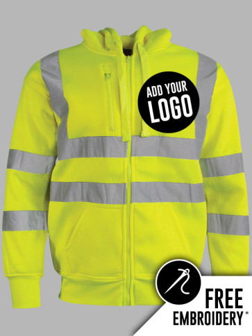 Warrior Hi-Vis Chest Pocket Full Zip Hoodie