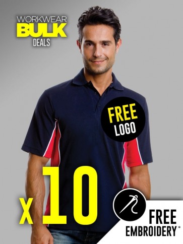 10 x Kustom Kit Contrast Polo Shirts