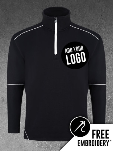 Orn Fireback Contrast Zip Neck Sweatshirt