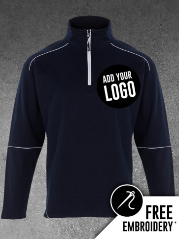 Orn Fireback Contrast Zip Neck Sweatshirt