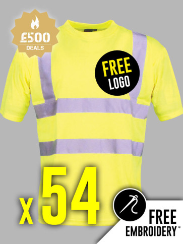 54 x Warrior Hi-Vis T-Shirts