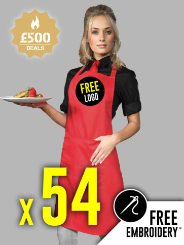 54 x Premier Colours Pocket Bib Aprons