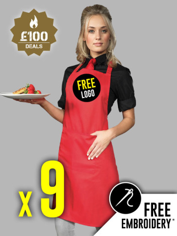 9 x Premier Colours Pocket Bib Aprons