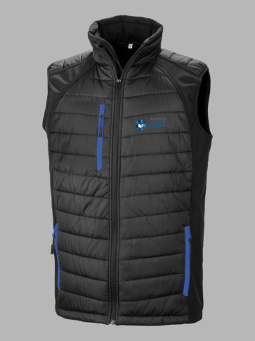 Result Compass Contrast Padded Gilet - Black/Royal trim
