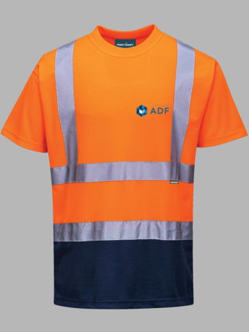 Portwest Hi-Vis Two Tone T-Shirt - Orange/Navy trim
