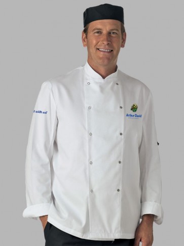 Dennys Long Sleeve Chefs Jacket - White
