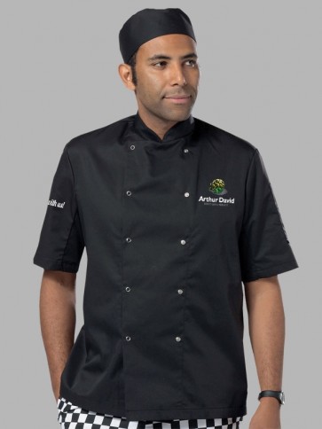 Dennys Short Sleeve Chefs Jacket - Black