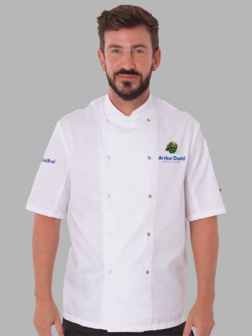 Dennys Short Sleeve Chefs Jacket - White