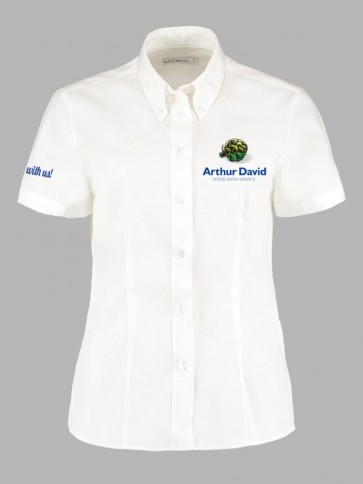 Kustom Kit Ladies Short Sleeve Oxford Shirt - White