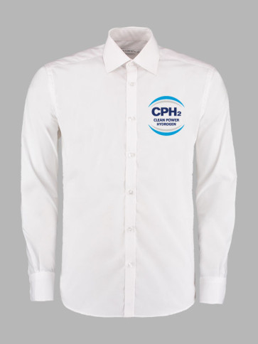 Kustom Kit Mens Slim Fit Long Sleeve Business Shirt - White