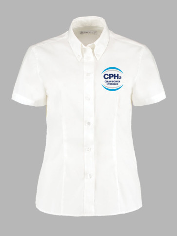 Kustom Kit Ladies Short Sleeve Oxford Shirt - White