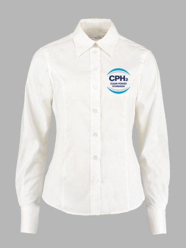 Kustom Kit Ladies Long Sleeve Oxford Shirt - White