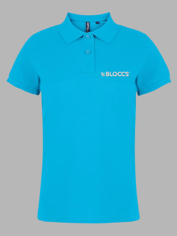 Asquith & Fox Ladies 100% Cotton Polo Shirt (Bloccs) - Turquoise