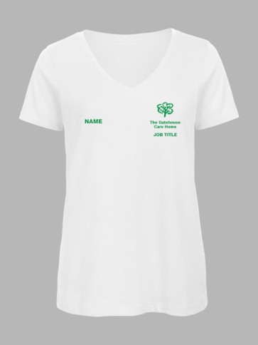 B&C Ladies Inspire Organic Cotton V-Neck T-Shirt - White