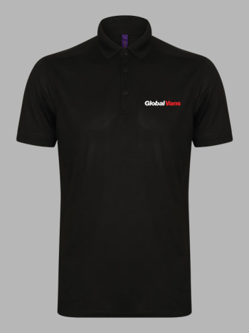 Henbury Slim Fit Stretch Wicking Polo Shirt - Black