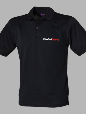 Henbury Coolplus Wicking Polo Shirt - Black