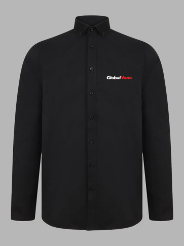 Henbury Modern Long Sleeve Oxford Shirt - Black