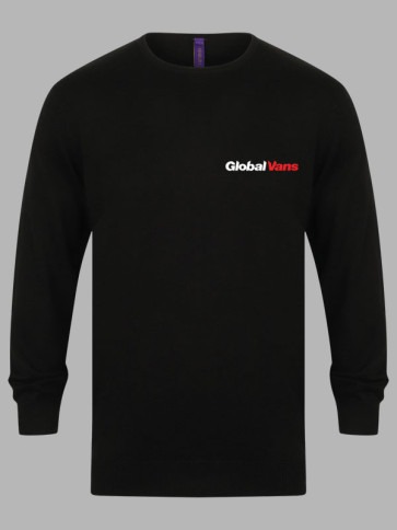 Henbury Lightweight Cotton Acrylic Sweater - Black