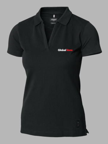 Nimbus Ladies Harvard V-Neck Stretch Deluxe Polo Shirt - Black