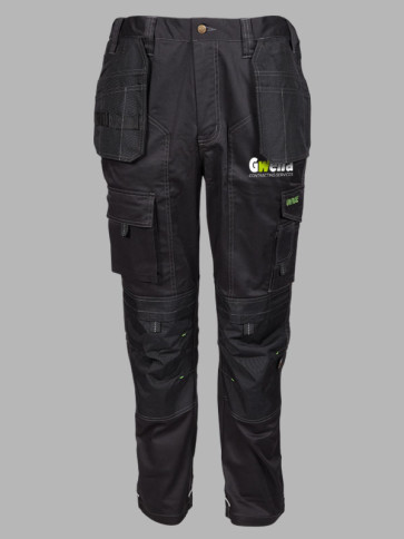 Apache Knee Pad Stretch Holster Pocket Trousers - Black