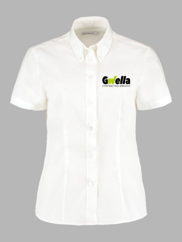 Kustom Kit Ladies Short Sleeve Oxford Shirt - White