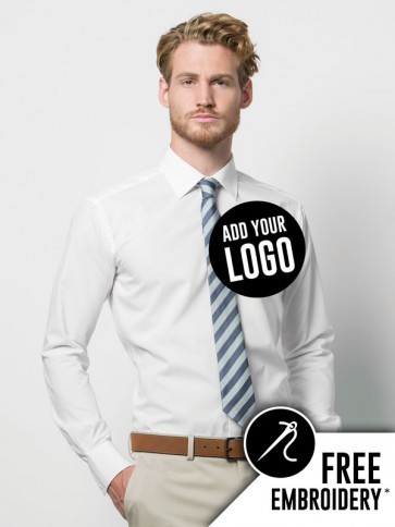 Kustom Kit Slim Fit Long Sleeve Business Shirt