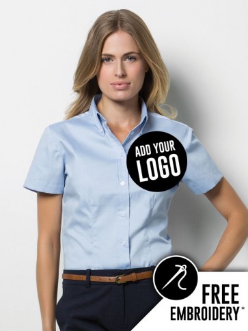 Kustom Kit Ladies Short Sleeve Oxford Shirt