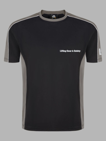 Orn Avocet 100% Polyester Contrast Wicking T-Shirt - Black / Graphite Grey trim