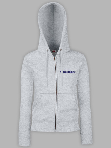 Fruit of the Loom Ladies Premium Full Zip Hoodie (Bloccs) - Heather Grey