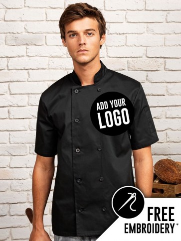 Premier Button Short Sleeve Chefs Jacket