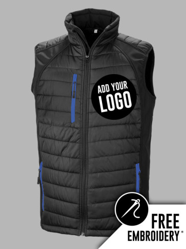Result Compass Contrast Padded Soft Shell Gilet