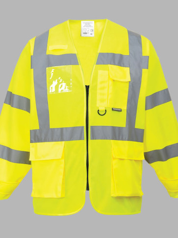 Portwest Hi-Vis Executive Long Sleeve Vest - Yellow