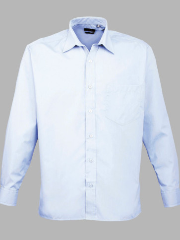 Premier Long Sleeve Poplin Shirt - Light Blue