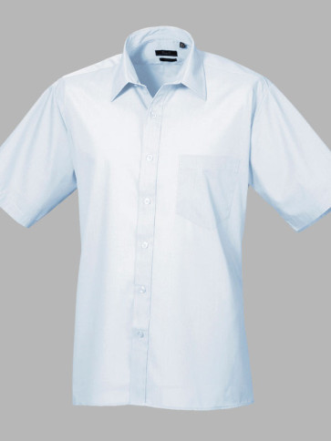 Premier Short Sleeve Poplin Shirt - Light Blue