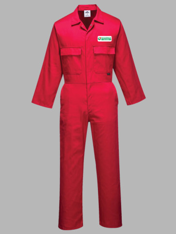 Portwest Euro Work Polycotton Stud Overall - Red