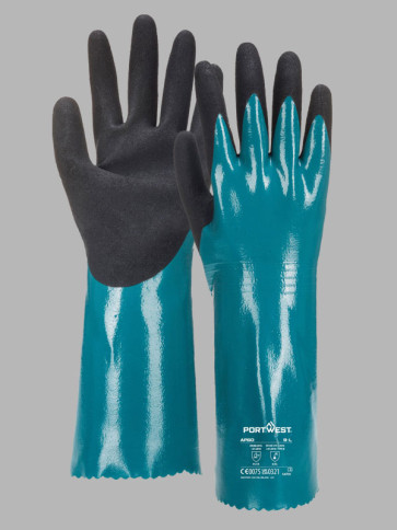 Portwest Sandy Grip Lite Gauntlet Gloves - Blue / Black trim