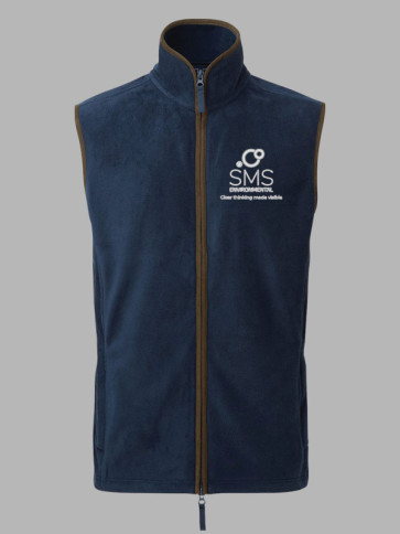 Premier Artisan Fleece Gilet - Navy / Brown trim