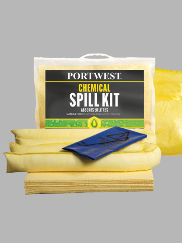 Portwest 50 Litre Chemical Spill Kit - Pack of 3 Kits
