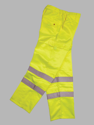Warrior Hi-Vis Polycotton Trousers - Yellow