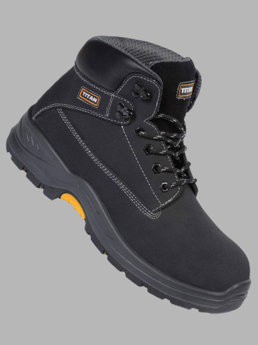 Titan Holton Nubuck Safety Boots S3 SRC HRO - Black / Grey trim