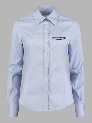 Kustom Kit Ladies Long Sleeve Oxford Shirt (Employee) - Light Blue