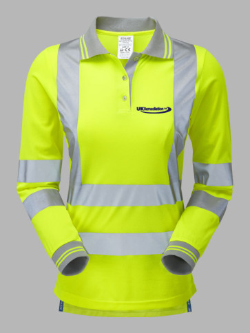 Pulsar Ladies Hi-Vis Long Sleeve Polo Shirt - Yellow