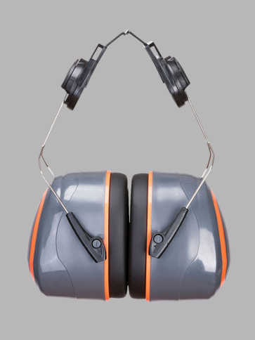 Portwest HV Extreme High Clip-On Ear Defenders - Grey / Orange trim