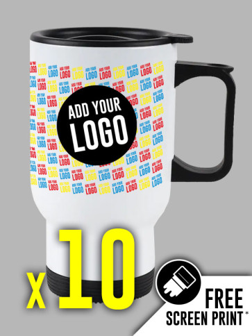 Xpres 14oz Stainless Steel Straw Travel Mug (x10)