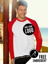 Fruit of the Loom Long Sleeve Contrast Baseball T-Shirt