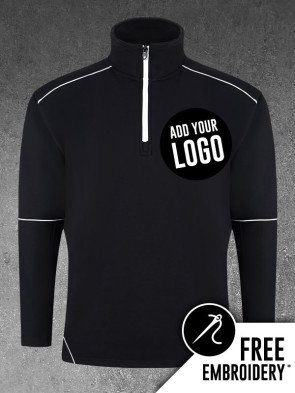 Orn Fireback Contrast Zip Neck Sweatshirt
