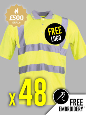 48 x Warrior Hi-Vis Polo Shirts