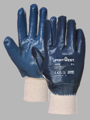 Portwest Grip 12 Nitrile Full Dipped Knitwrist Gloves