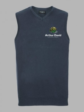 Russell V-Neck Sleeveless Knitted Pullover - Navy