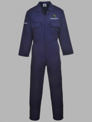 Portwest Euro Work Polycotton Stud Overall - Navy